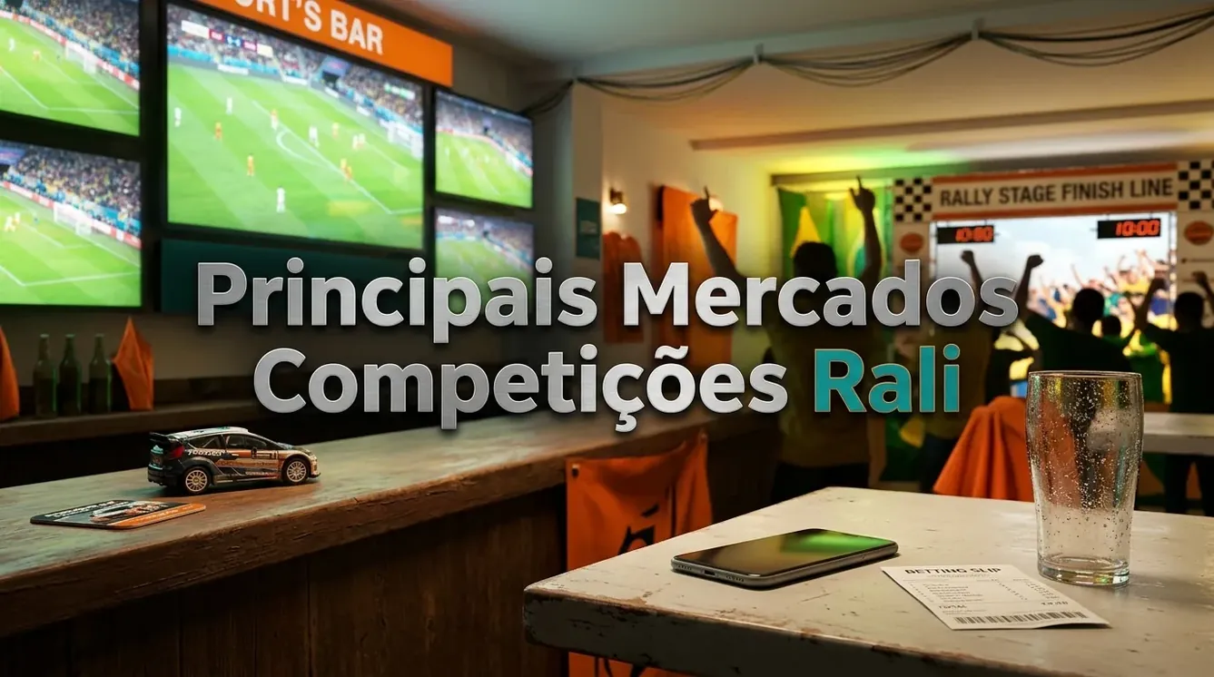 Linha de chegada de rali e mini carro em ambiente de bar